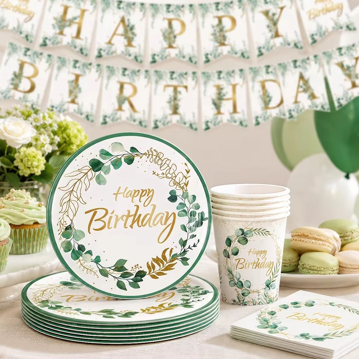Eucalyptus Preserved - Ensemble de décoration de fête d'anniversaire